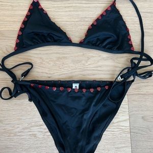 Moschino Heart Black String Bikini size XL